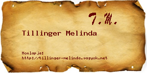 Tillinger Melinda névjegykártya